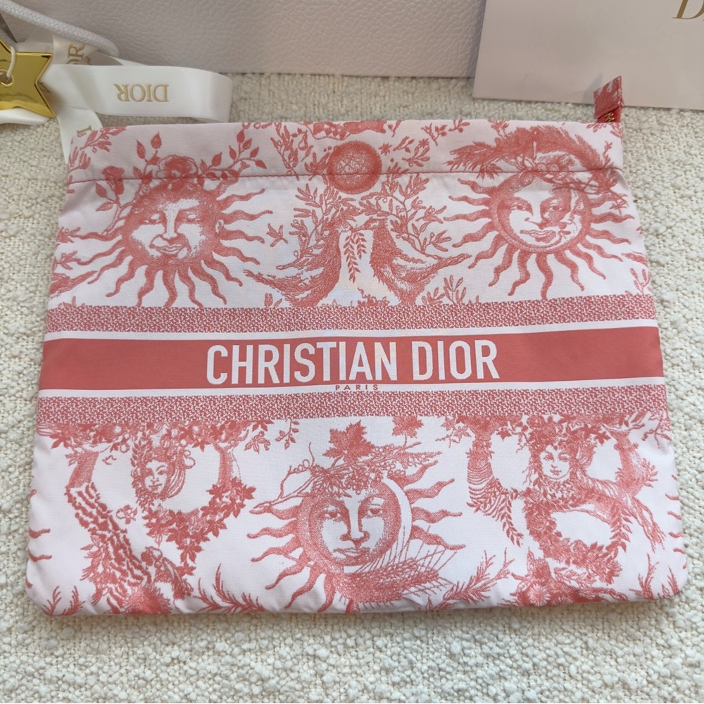 Dioriviera DiorTravel Zipped Pouch Clutch Makeup Bag | Orange / Peach / Coral - Picture 10 of 15